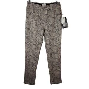 HAVE Los Angeles Mob Wife Snake Print Stretchy Angle Pants Cream Black NEW Sz M